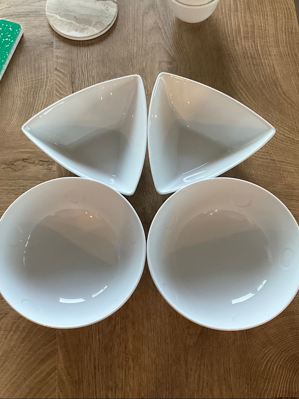 White Ceramic Nobu Serve Bowls - Set of 4